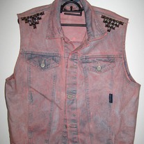 Washed Out Studded Denim Vest