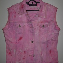 Distressed Pink Splatter Vest