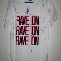 White1 RAVE ON Graphic T