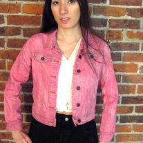 Pink Heart Denim Jacket