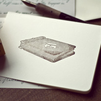 Letterpress Vintage Book Notecard Set (5)