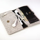 iPhone Wallet - Felt & Leather Fold Wallet - Grey/Caramel - Thumbnail 3