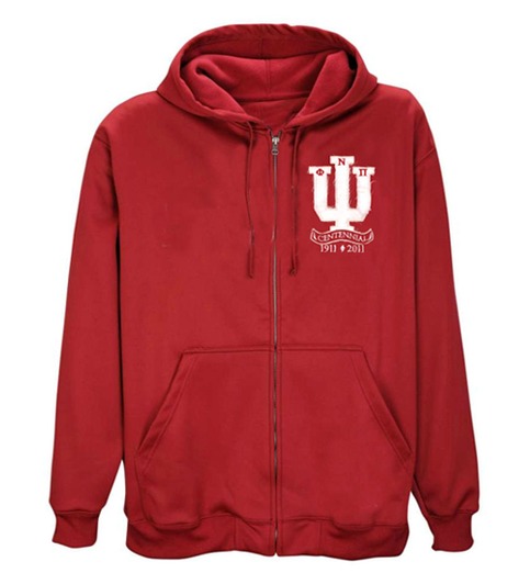 Psi Centennial Zip Hoodie (Red)