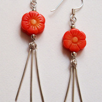 Coral Blossom Silver Earrings by Lucy in the Sky with Fashion