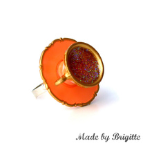 Tangerine Orange Teacup Ring