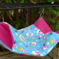 Patch Hammock - Pink Ladybugs Flannel & Fuchsia Fleece