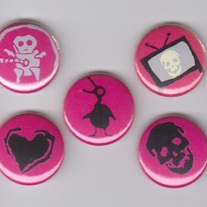 Art Pin Set PINK BLACK