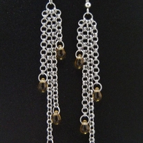 Drops of Golden Sun - Chainmaille Earrings