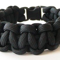 Paracord "Survival" Bracelet - Tactical Black Cobra Stitch 