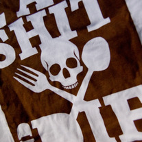 Eat Shit and Die - Brown on White