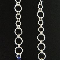 Mismatched Circlets - Chainmaille Earrings - Sterling Silver