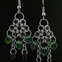 Japanese Flowers - Chainmaille Earrings