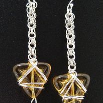 Shaggy "Arrowheads" - Chainmaille Earrings - Sterling Silver