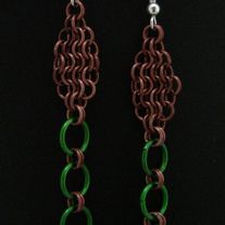 Woodsie Diamond Dangles - Chainmaille Earrings