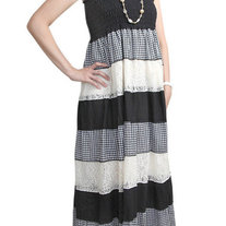 Checkered Tiered Maxi Dress 