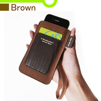 IPhone Sleeve with Card Slot - Brown