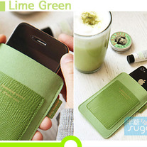 IPhone Sleeve with Card Slot - Lime Green