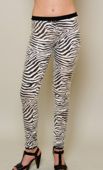 Sequin Zebra Leggings
