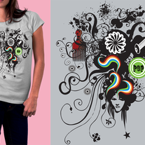 Hair PoP Graphic Tee shirt - Light Grey