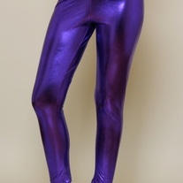 Purple Metallic Leggings: Ankle Length