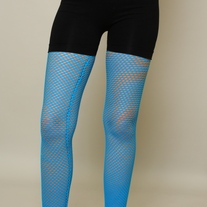 Blue Fishnet Leggings