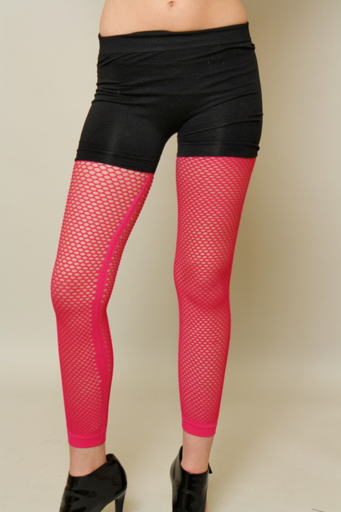 Fuschia Fishnet Leggings