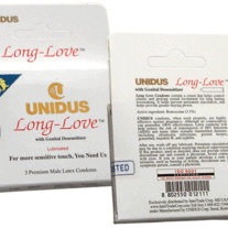 Unidus Long-Love Desensitizing Condoms 1 Box (3 Condoms)