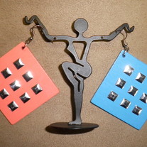 Rocker's Square Wood Earrings