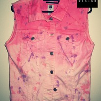 Pretty in Splatter Pastels Denim Vest