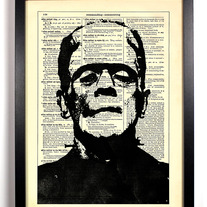 Frankenstein, Vintage Dictionary, 8 x 10