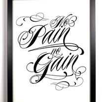 No Pain No Gain, Typography Print, 11 x 17