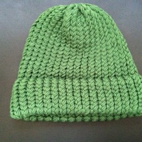 Adult Green Yarn Woven Hat