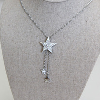 Triple Stars Silver Necklace