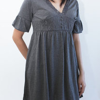 Bubble Sleeve Dress - Gray