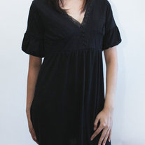Bubble Sleeve Dress - Black