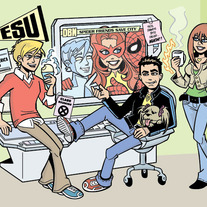 Art Card: "Spider-Friends Chillin' In The Crime Lab"