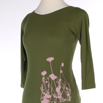 QUEEN ANNE'S LACE FIELD 3/4 sleeve boatneck top