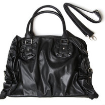 Ruffle Black Handbag