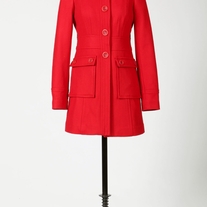 Single Breast Tulle Coat, Chilli Pepper