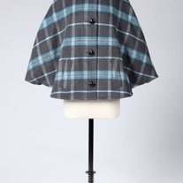 Faux Fur Collar Tulle Poncho