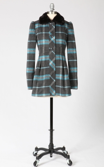 Faux Fur Collar Tulle Coat