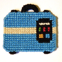 TF2 Intel; cross stitch magnet