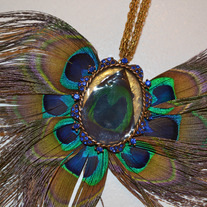 Long Peacock Feather Necklace
