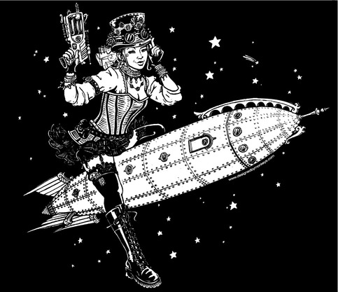 t-shirt: Steampunk Pin-Up Rocketeer