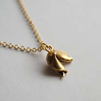 Fortune cookie necklace