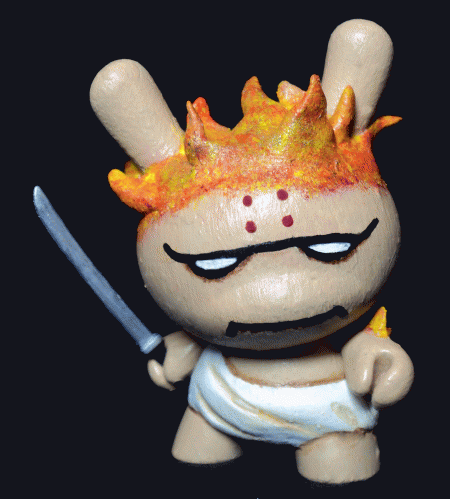 Custom 3" Dunny, Fire Monk
