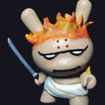 Custom 3" Dunny, Fire Monk
