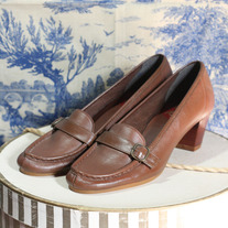 Joyce - Vintage Brown Buckle Heels