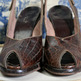 Tru-Poise - Vintage Brown Gator Pumps - Thumbnail 2