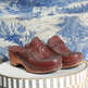 Rapallo - Vintage Maroon Leather Clogs - Thumbnail 1